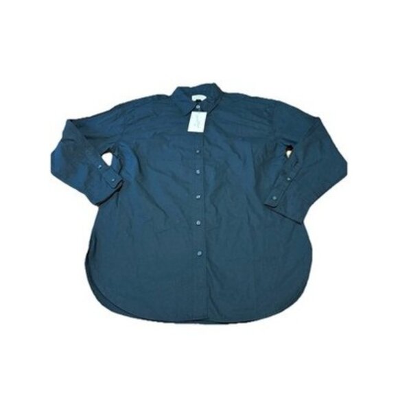 Women’s-Univeral Thread Collared Button Up Black Long Sleeve Shirt Size S - Picture 2 of 6